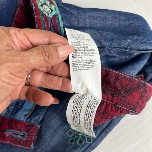 Desigual Embroidery/Sequences Wide Leg Cropped Pants - Picture 9 of 13